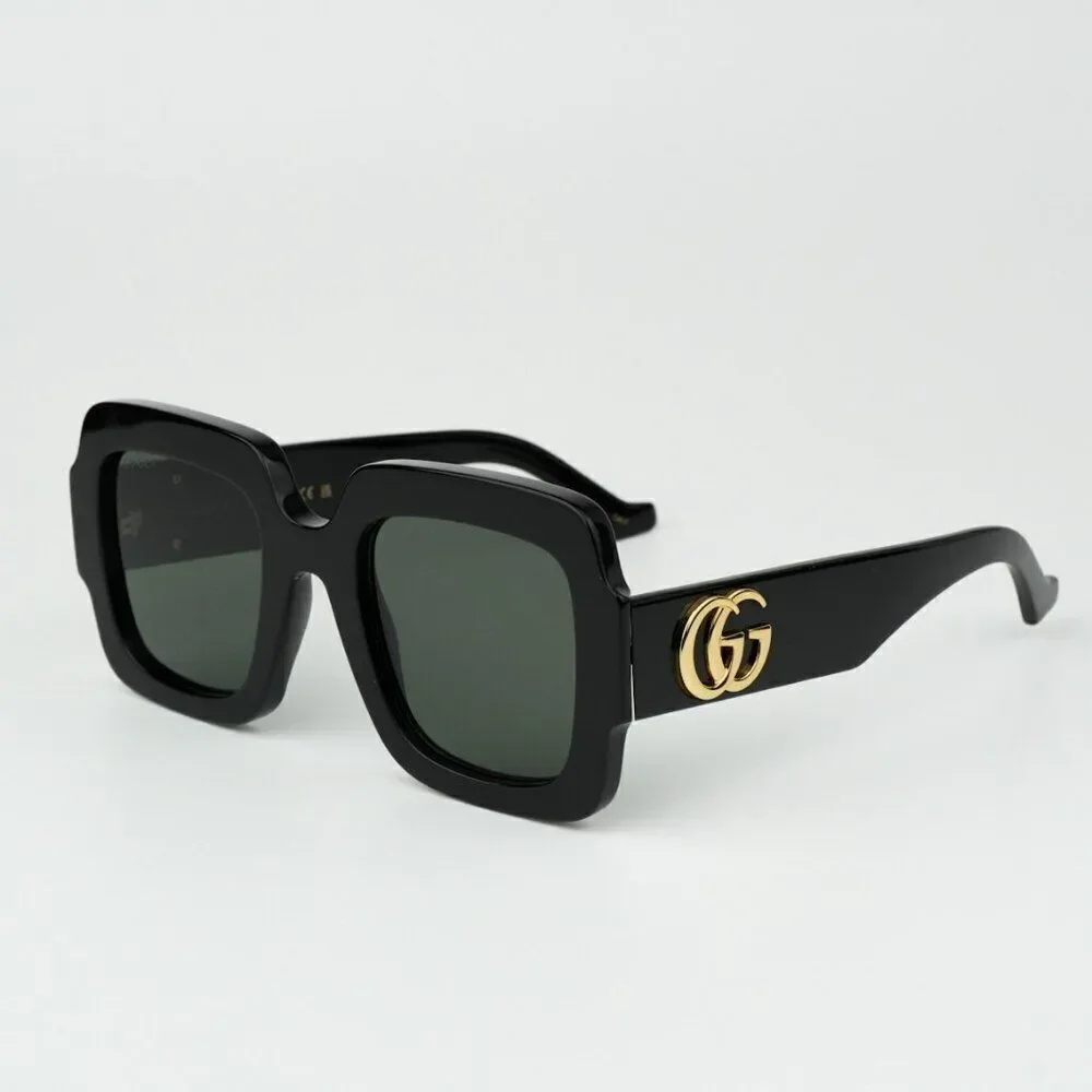 NEW Gucci GG1547S 001 Black Grey Women Square Sunglasses GG 1547S